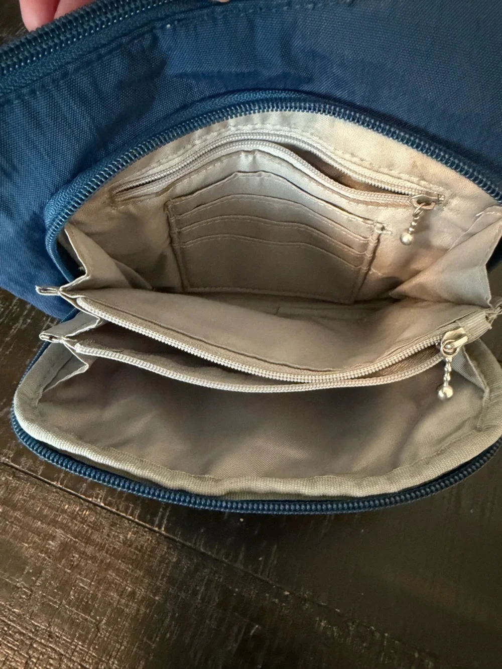Baggallini blue crossbody pockets travel‎ casual adjustable